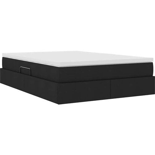  Krevet s madracem i skladi&amp;scaron;tem Crna 140 x 190 cm Poliester Slike