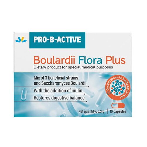 PRO-B-ACTIVE Boulardii Flora Plus, 10 kapsula Slike