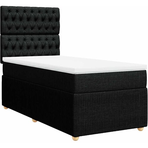  Krevet s oprugama i madracem crni 90x200 cm od tkanine Slike