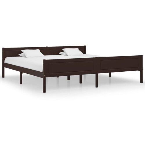 Furnova Posteljni okvir trdna borovina temno rjav 200x200 cm, (21937751) Slike