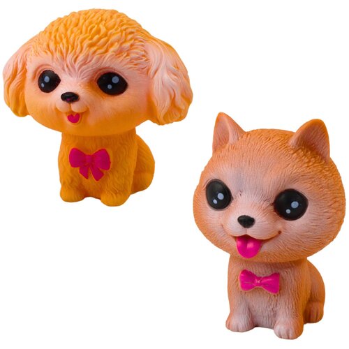  Set gumenih figura psića sa kućicom - tirkizni Slike