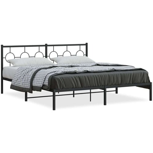Metalni okvir za krevet s uzglavljem crni 180x200 cm Cene