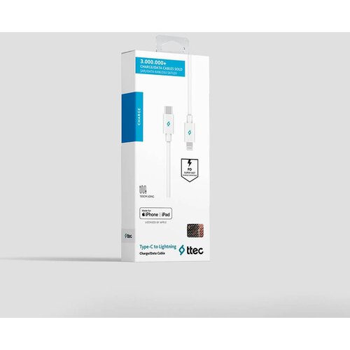 Ttec Kabel - Lightning to USB C (1,50m) - White - MFi Slike