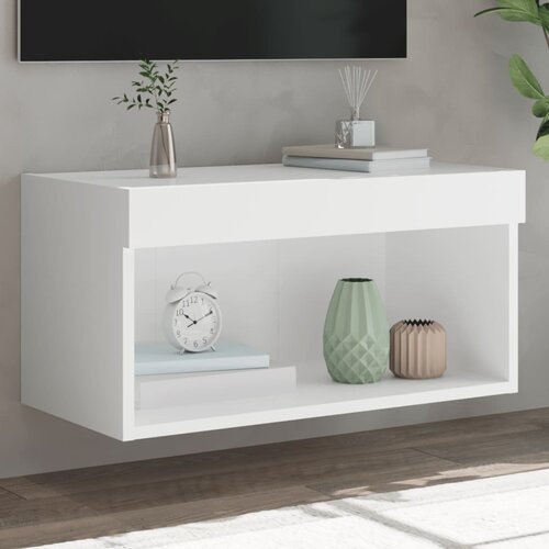 VidaXL TV omarica z LED lučmi bela 60x30x30 cm Slike