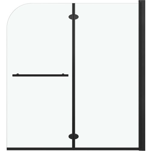 vidaXL Zložljiva pregrada za tu&scaron; z 2 paneloma ESG 120x140 cm črna, (21027872) Cene