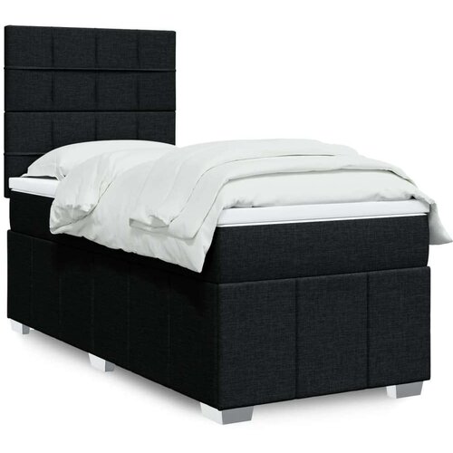 vidaXL Box spring postelja z vzmetnico črn 90x190 cm blago Cene