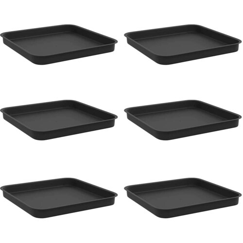  Kvadratna posuda za cvijeće 6 pcs Crna 21 x 21 x 2 cm Plastika Slike