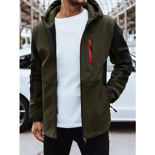 DStreet Men's softshell jacket with hood, green