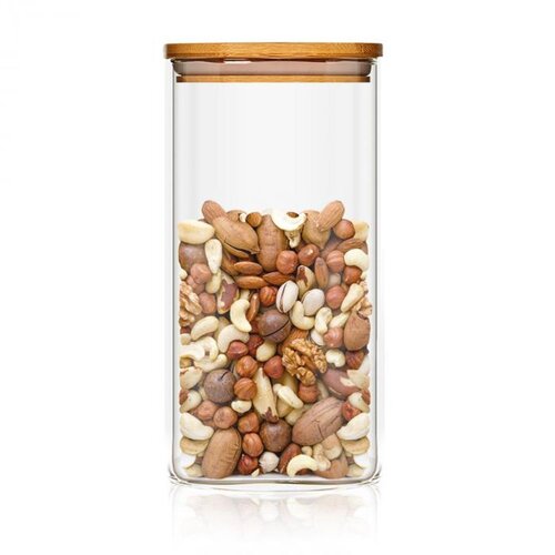 Klarstein Kvadratna posoda za shranjevanje živil s pokrovom iz bambusa, nepredu&amp;scaron;na, s silikonskim tesnilom, 6 x 25 x 6 cm, 500 ml Slike