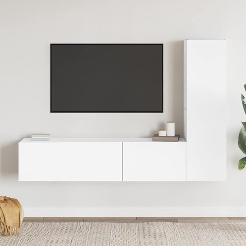  3-dijelni set TV ormarića bijeli od konstruiranog drva Cijene