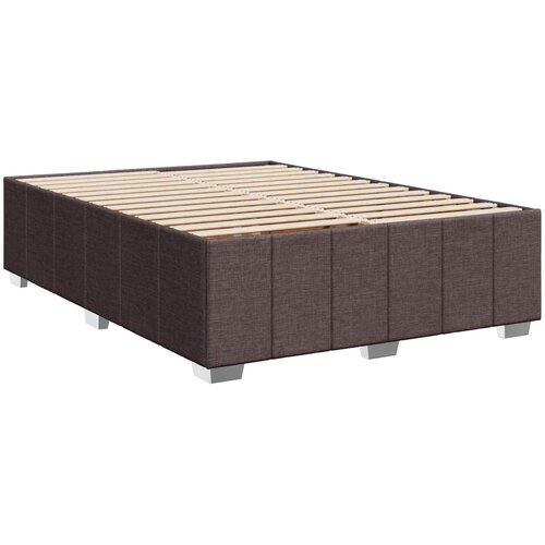  LED okvir za krevet s madracem Tamno smeđa 160 x 200 cm Tkanina Slike
