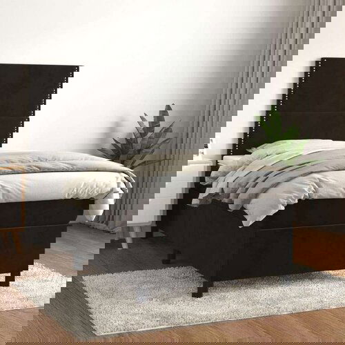 Box spring krevet s madracem crni 80 x 200 cm baršunasti Cijene