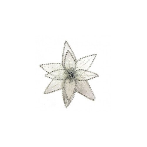  Blossom, novogodišnji cvet, srebrna, 22cm Cene