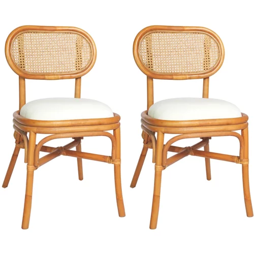  Blagovaonske stolice od platna 2 kom svjetlosmeđe