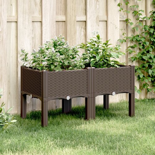 vidaXL Vrtna sadilica s nogama smeđa 80 x 40 x 42 cm PP Cijene
