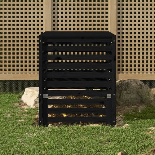 vidaXL Komposter crni 82 5x82 5x99 5 cm od masivne borovine