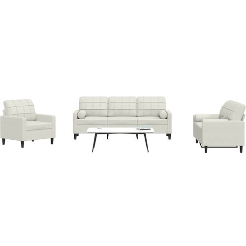  3-dijelni set sofa s jastucima krem bar&scaron;unasti Cijene