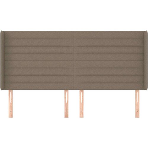  Uzglavlje s u&amp;scaron;ima smeđesivo 203x16x118/128 cm od tkanine Slike