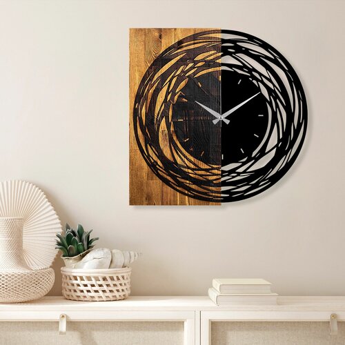  wooden clock 39 light walnutblack decorative wooden wall clock Cene