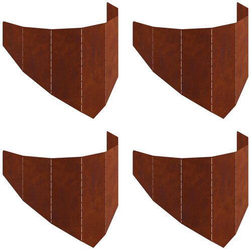 vidaXL Robovi trave 4 pcs 100 x 45 cm Jeklo Rjav, (5000301358) Cene