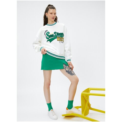 Koton Women's Crewneck Printed Ecru Sweatshirt 4WAL10018IK Cijene