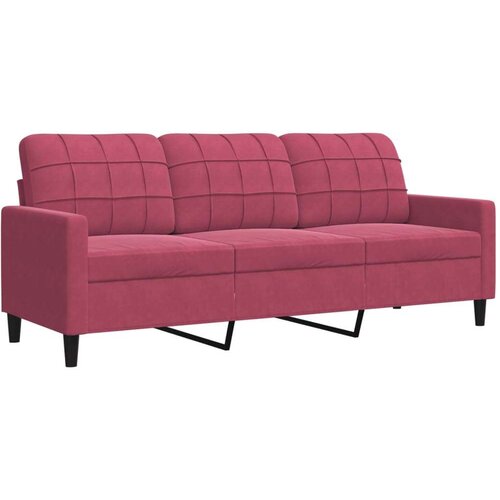 VidaXL 3-dijelni set sofa s jastucima crvena boja vina bar&amp;scaron;unasti Slike