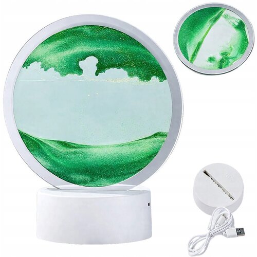  Usb led rgb 3d stolno staklo slikanje pijeskom 19 cm zelena Slike