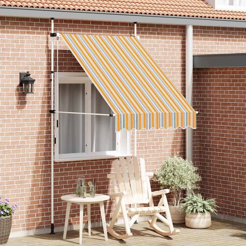 Tenda na ručno uvlačenje 150 cm žuto-plava prugasta Cijene