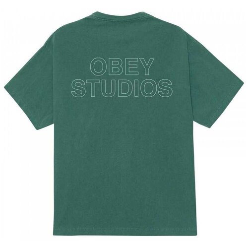 Obey Majice s kratkimi rokavi studios outline Zelena Slike
