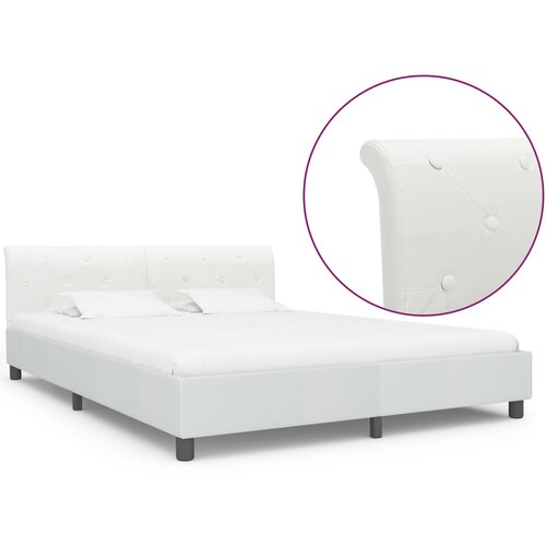  Posteljni okvir belo umetno usnje 180x200 cm Slike