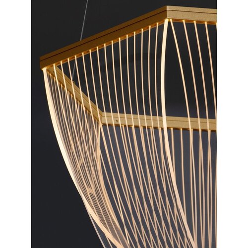 Nova Luce LED viseća svjetiljka aluminijska s mogućnosti zatamnjivanja u zlatnoj boji sa sjenilom od akrilnog stakla &amp;oslash; 52 cm Valentin &amp;ndash; Slike