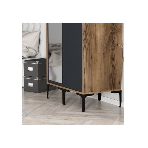 Hanah home kumsal rs - walnut, anthracite walnutanthracite wardrobe Slike