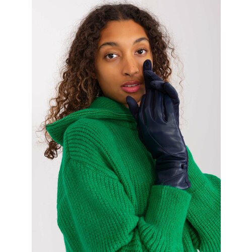 Fashion Hunters Navy Blue Women's Buttoned Gloves Slike