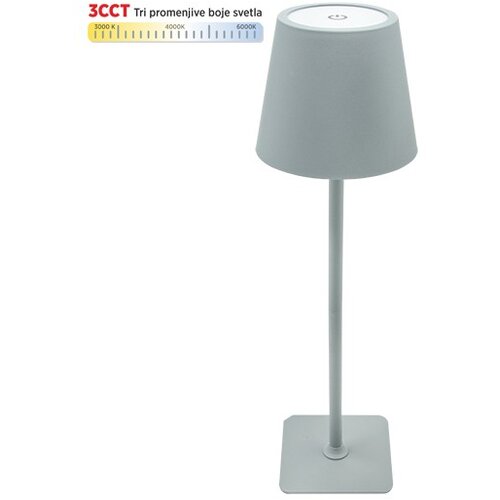 Mitea Lighting Stona lampa siva 2W IP20 LED TOUCH dimmable + 3CCT 3000-6000K DC5V LED M6002-S Slike