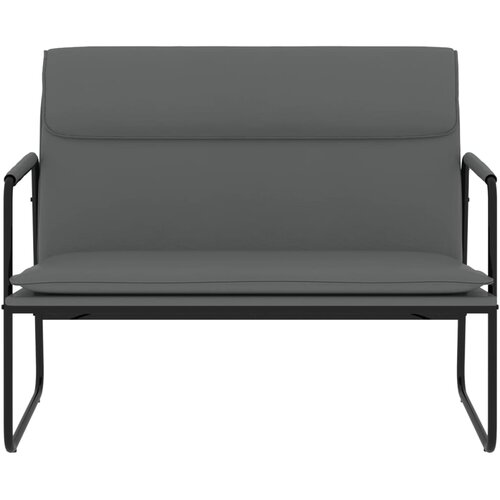  Klupa siva 100 x 64 x 80 cm od umjetne kože Slike