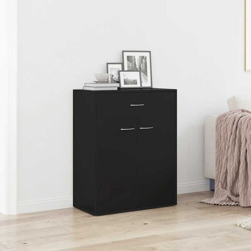  Komoda crna 60 x 30 x 75 cm od konstruiranog drva Cene