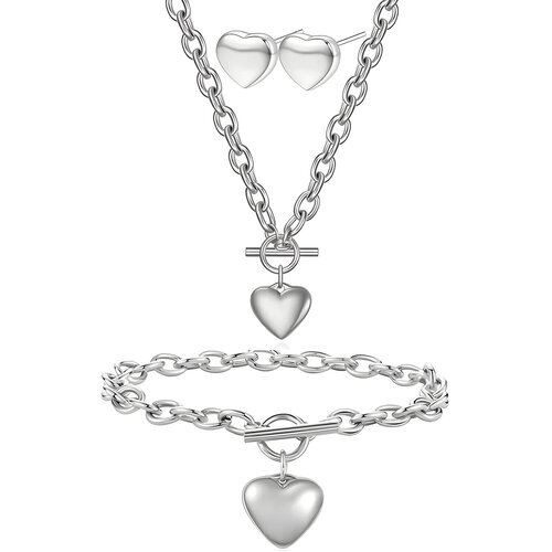  Set Simple Heart - Srebrna KP34205 Cene