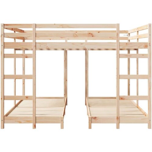  Trokatni krevet Prirodna 80 / 200 x 200 cm Čvrsto borovo drvo Slike