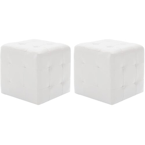  Tabure 2 kom bijeli 30 x 30 x 30 cm od umjetne kože Cijene