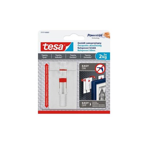 Tesa Nastavljiv samolepilni žebljiček za tapete in omet Tesa (nosilnost: 2 kg, 2 kos) Slike