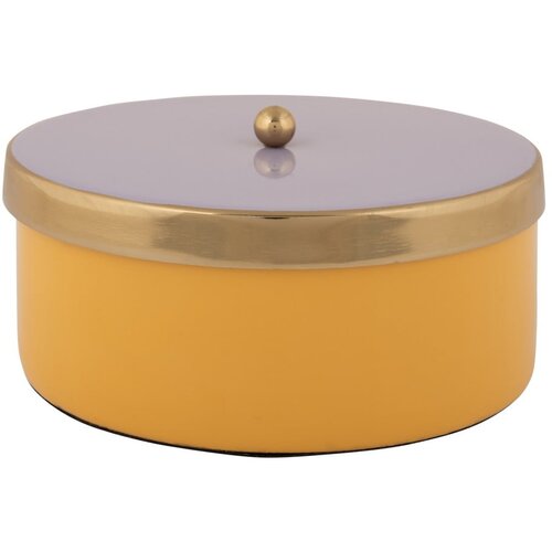 PT LIVING Žuta dekorativna metalna kutija za pohranu &amp;oslash; 16x6 cm Double Funky &amp;ndash; Slike