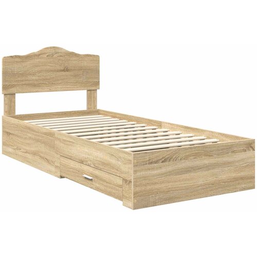  Krevetna konstrukcija s ladicama Sonoma hrast 100 x 200 cm Smeđa 206 x 103 x 90 cm Slike