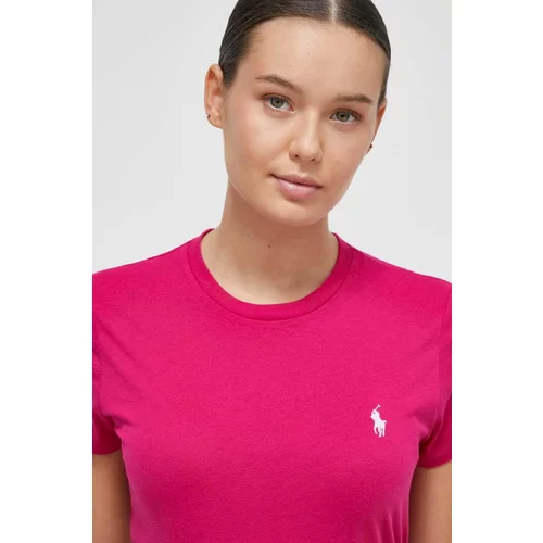 Polo Ralph Lauren Bombažna kratka majica roza barva