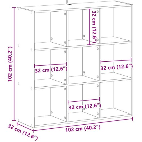 Police za knjige Crni hrast 102 x 32 x 102 cm Slike