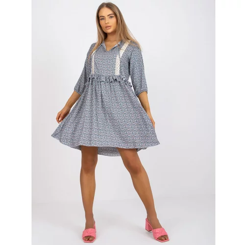 Fashion Hunters Casual blue dress with RUE PARIS patterns