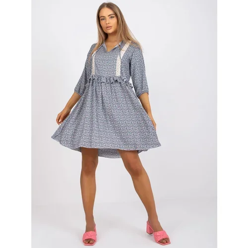 Fashion Hunters Casual blue dress with RUE PARIS patterns