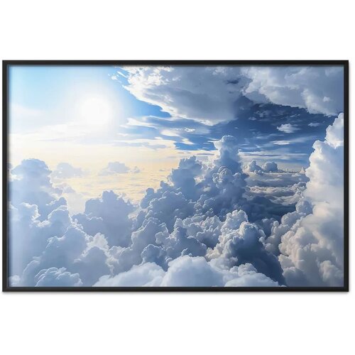  Plakat Symphony of Light: Sun and Clouds Playing Together on a Beautiful Sky 60x40 Crni okvir Cijene