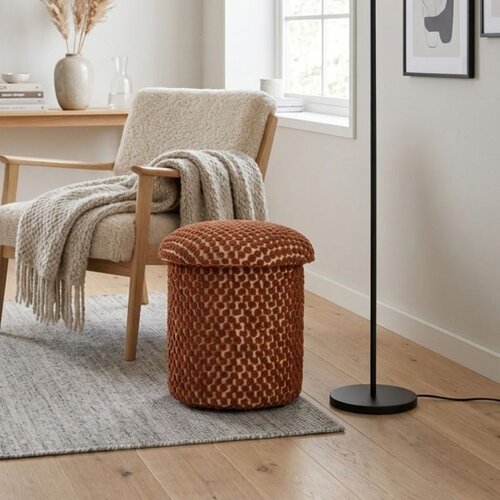 Hanah home puf Alpaka, 33 cm, narandžasti Slike