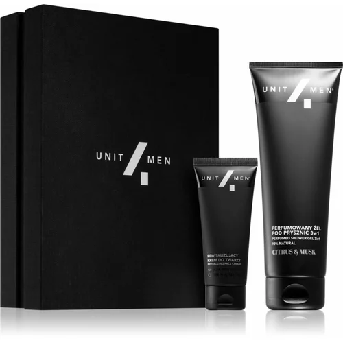 Unit4Men Revitalizing set Citrus & Musk darilni set za obraz, telo in lase za moške