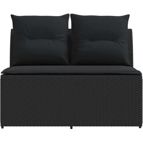  2 Komad Sofa na sredini vrta s podiznim stolom poliratan Crna Slike